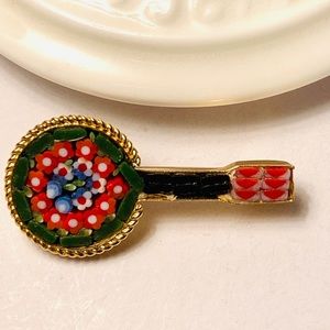 Vintage Micro Mosaic Guitar/Mandolin Brooch